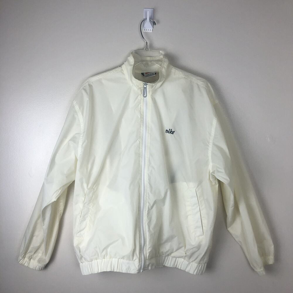 Womens Nike Lightweight Running Rain Jacket Size M 8-10 Cream